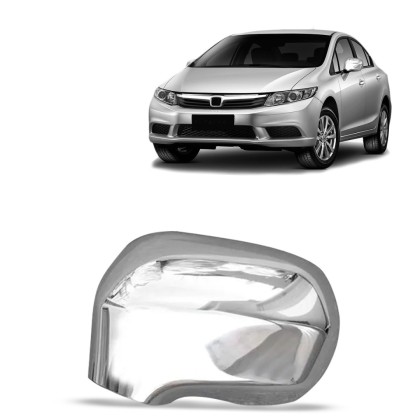 Aplique Capa de Retrovisor Civic 2007 a 2011 Lado Esquerdo Cromado Aplique Capa de Retrovisor Civic 2007 a 2011 Lado Esquerdo Cromado
