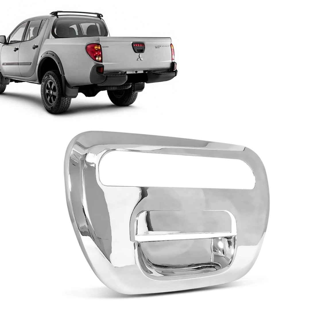 Aplique de Maçaneta Traseira Mitsubishi L200 Triton 2008 a 2013 Cromado Aplique de Maçaneta Traseira Mitsubishi L200 Triton 2008 a 2013 Cromado