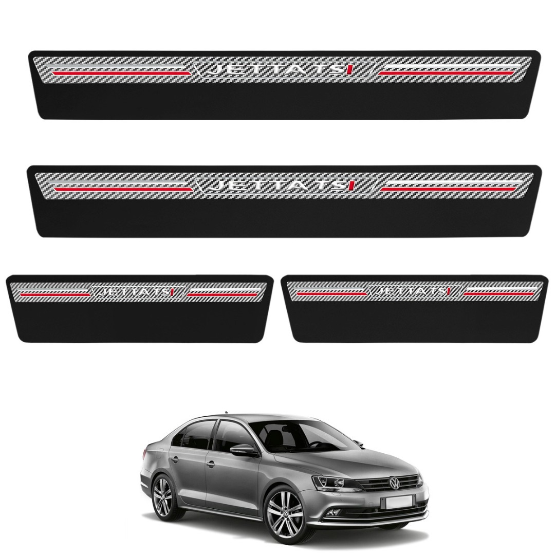 Jogo de Soleira Premium Jetta TSI 2011 a 2024 Carbono 4 Portas Jogo de Soleira Premium Jetta TSI 2011 a 2024 Carbono 4 Portas